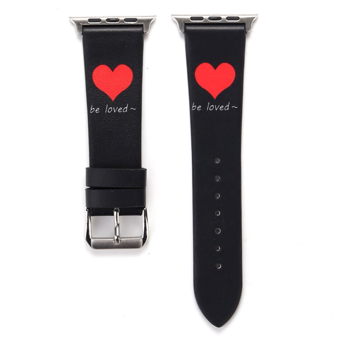 Simple Leather Love Watch Strap in Red and White for 38mm 42mm - Your Time-Telling Romance simple leather love watch