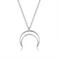 Simple Moon Pendant Sterling Silver Clavicle Chain - Groovy Moon Pendant for Your Stylish Clavicle