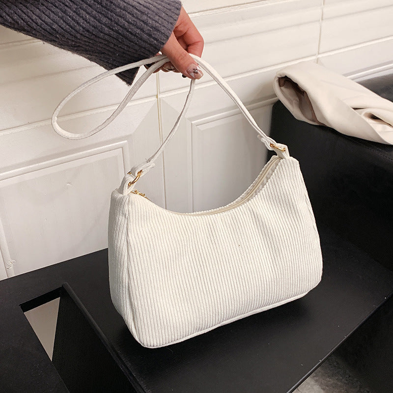 Simple Shoulder Handbag with Trendy Armpit Style and Solid Polyester Colors - style armpit trendy simple shoulder