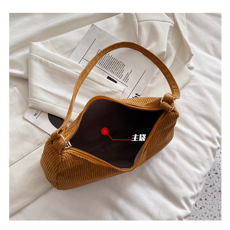 Simple Shoulder Handbag with Trendy Armpit Style and Solid Polyester Colors - style armpit trendy simple shoulder