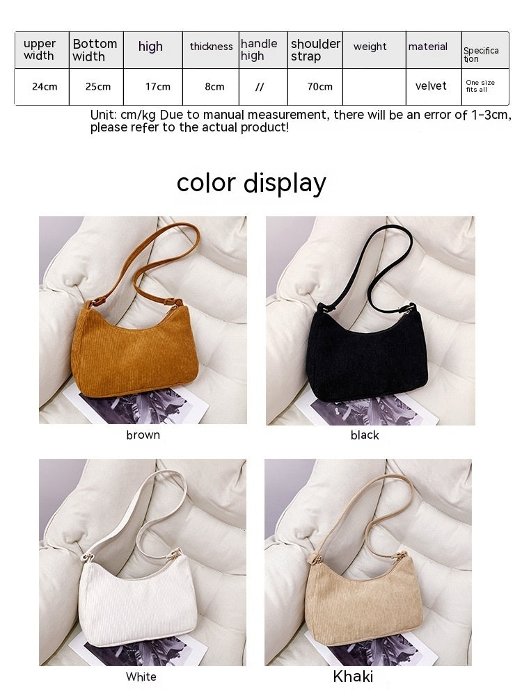 Simple Shoulder Handbag with Trendy Armpit Style and Solid Polyester Colors - style armpit trendy simple shoulder