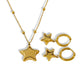 Simple Style Five-pointed Star Stainless Steel Necklace Earrings - Simple Style Stainless Steel Star Necklace Earrings