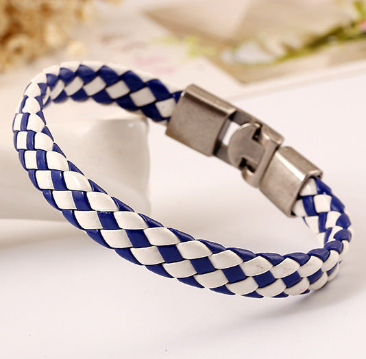 Simple Woven Leather Fashion Bracelet - Simple Woven Leather Fashion Bracelet Actual Product