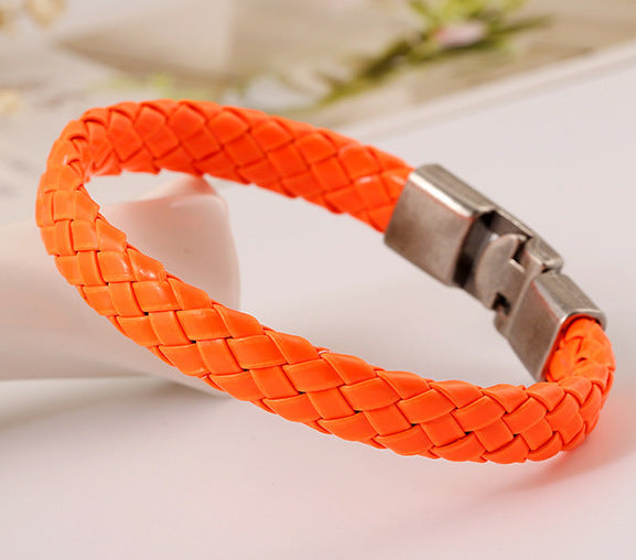 Simple Woven Leather Fashion Bracelet - Simple Woven Leather Fashion Bracelet Actual Product