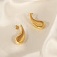 Simplified Titanium Steel Gold-plated Geometric Comma Shaped Earrings - Titanium Steel Comma Earrings for Geometric Glam