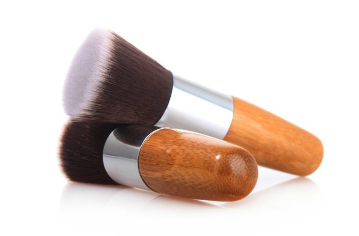 Single Blush Nylon Makeup Brush with Bamboo Handle for Precise Application - Teleplus single blush nylon hair bamboo