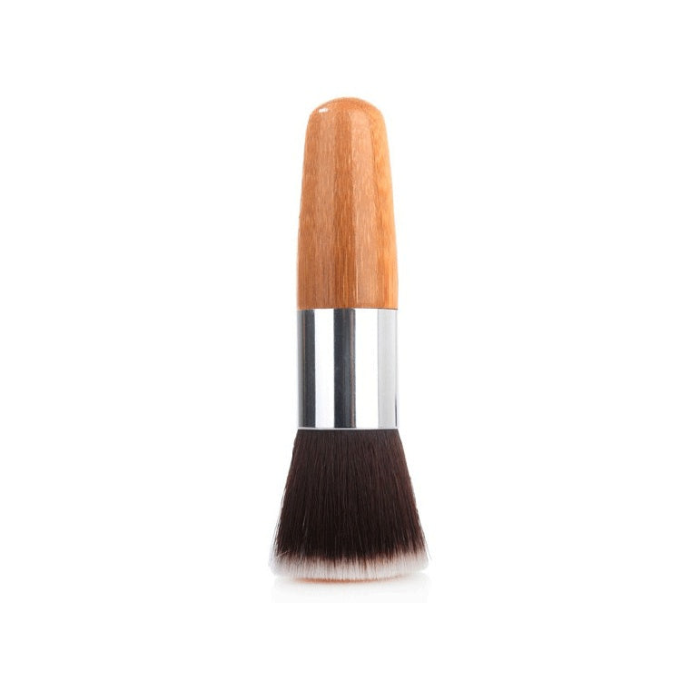 Single Blush Nylon Makeup Brush with Bamboo Handle for Precise Application - Teleplus single blush nylon hair bamboo