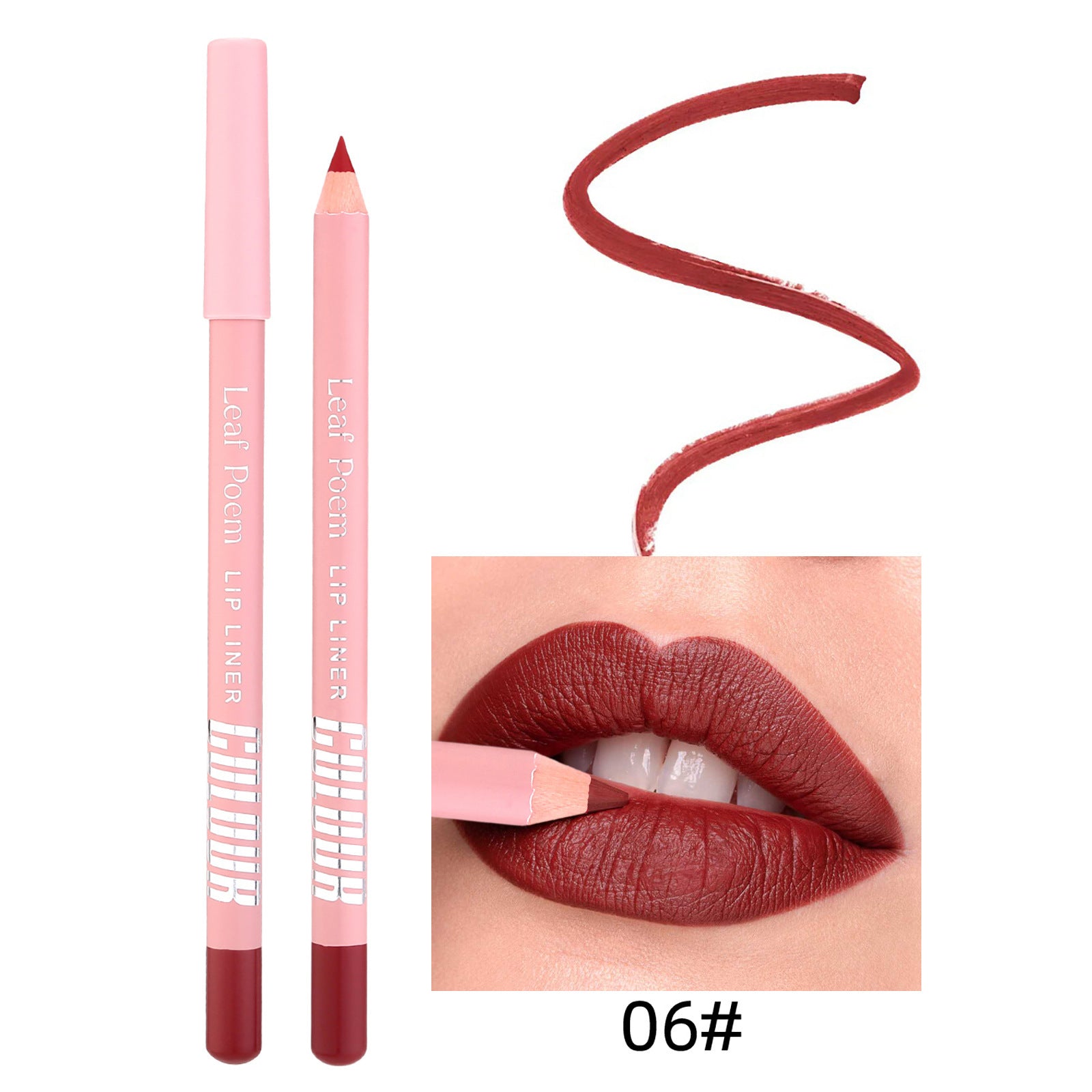 Single Lip Liner for Matte Lipstick and Color Enhancement - Teleplus color matte lipstick lip liner