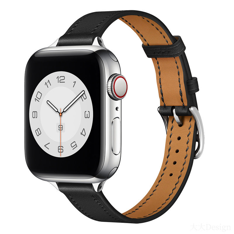 Single Ring Strap Small Waist Slim Fit Cow Leather Watch Strap - Single Ring Strap Slim Fit Cow Leather Watch Strap