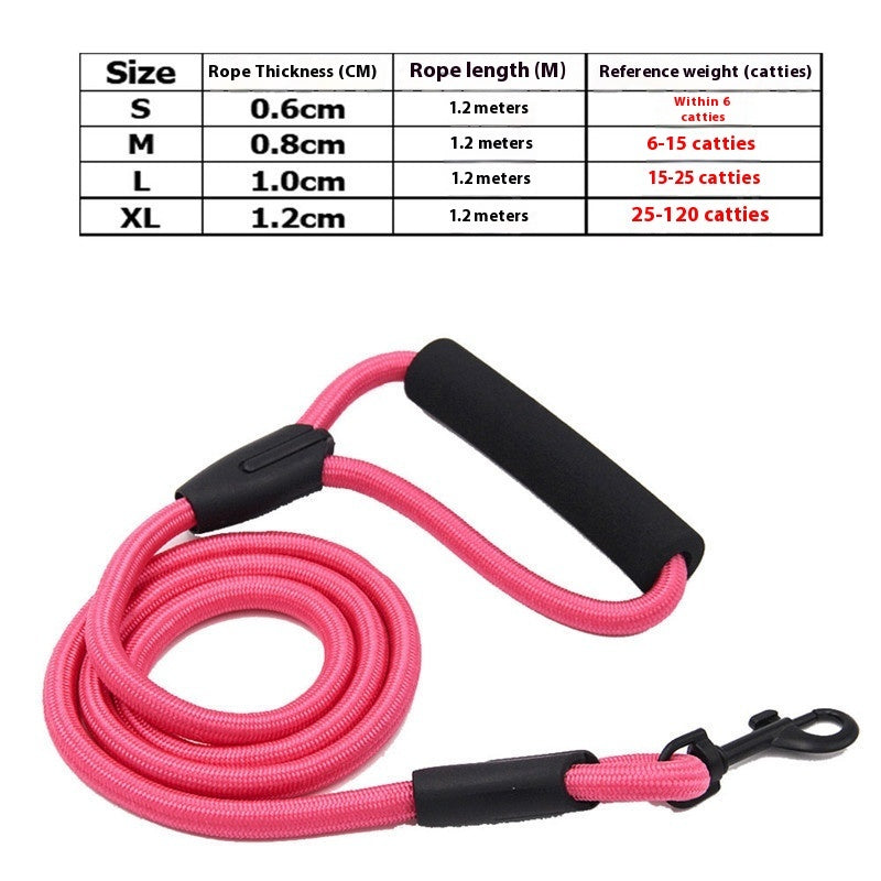 Single Rope Dog Leash 1.2m Durable Pet Lead in Multiple Colors - Teleplus [single rope]