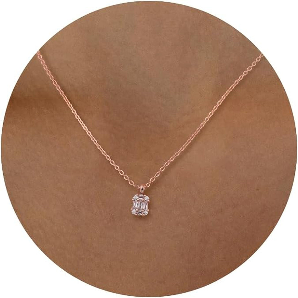 Single Stone Pendant Necklace Elegant Zircon Necklace For Women - Elegant Zircon Single Stone Pendant Necklace for Women