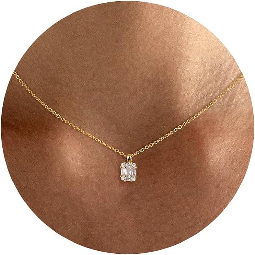 Single Stone Pendant Necklace Elegant Zircon Necklace For Women - Elegant Zircon Single Stone Pendant Necklace for Women