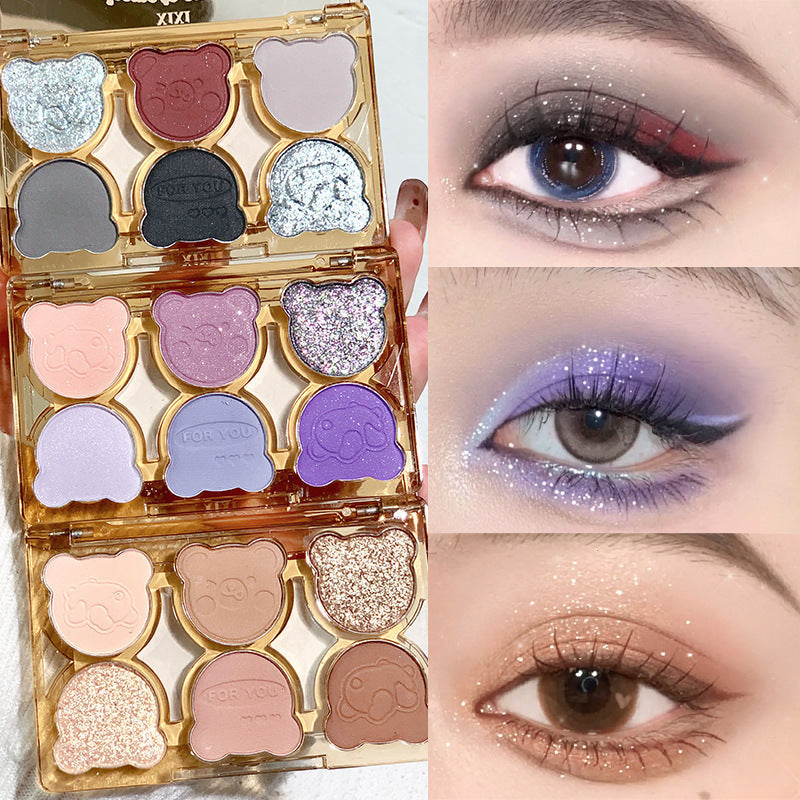 Six Color Eyeshadow Palette with Cool Diamond Debris Contrast Colors - Teleplus six color eyeshadow cool diamond debris