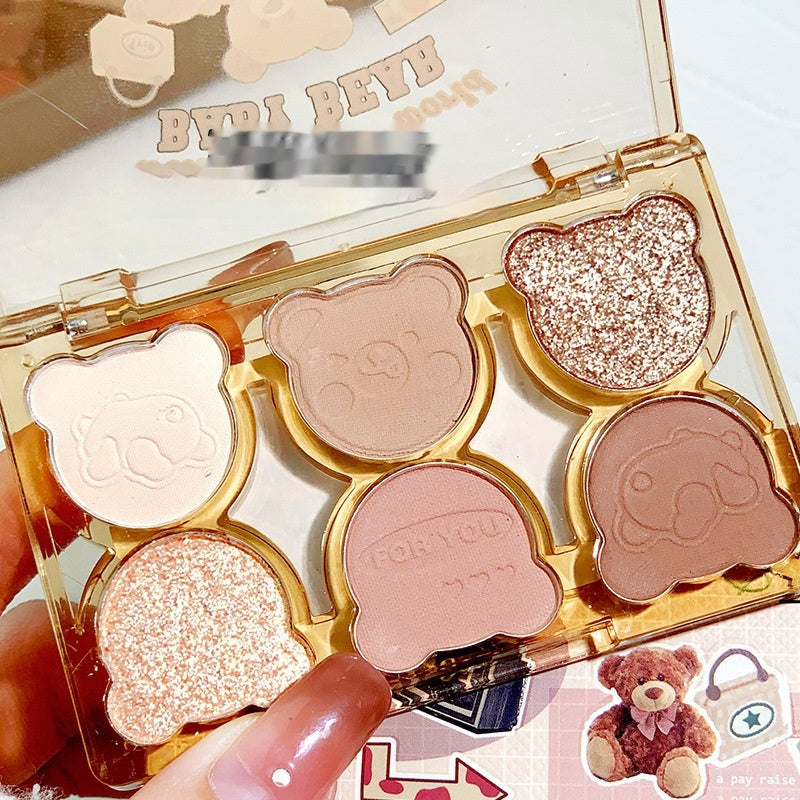 Six Color Eyeshadow Palette with Cool Diamond Debris Contrast Colors - Teleplus six color eyeshadow cool diamond debris