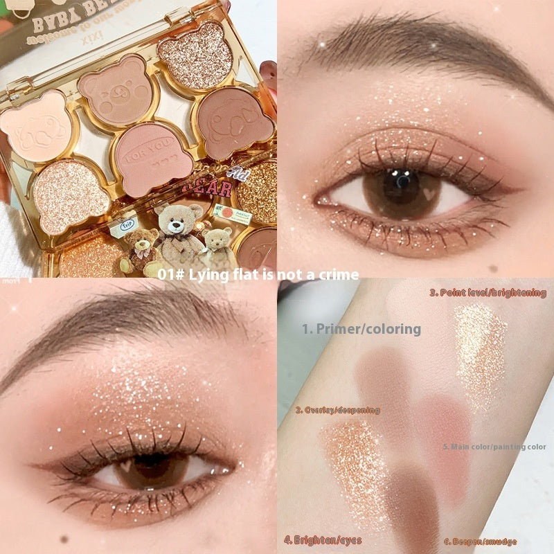 Six Color Eyeshadow Palette with Cool Diamond Debris Contrast Colors - Teleplus six color eyeshadow cool diamond debris