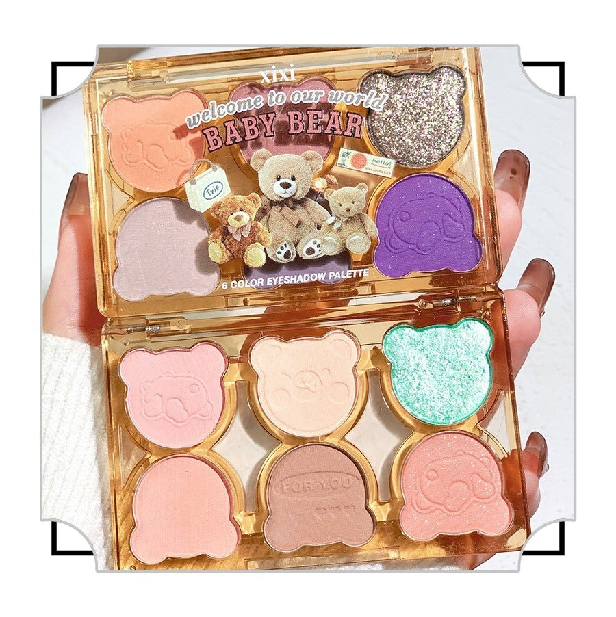 Six Color Eyeshadow Palette with Cool Diamond Debris Contrast Colors - Teleplus six color eyeshadow cool diamond debris
