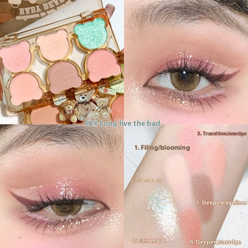 Six Color Eyeshadow Palette with Cool Diamond Debris Contrast Colors - Teleplus six color eyeshadow cool diamond debris