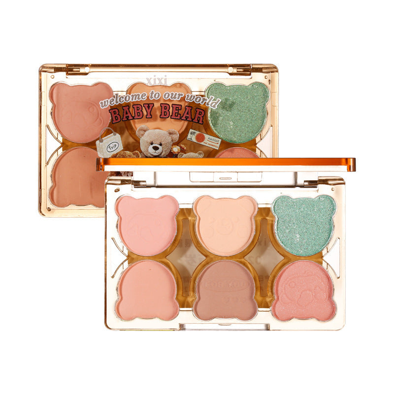 Six Color Eyeshadow Palette with Cool Diamond Debris Contrast Colors - Teleplus six color eyeshadow cool diamond debris