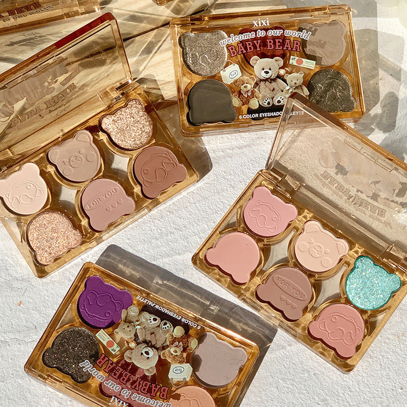 Six Color Eyeshadow Palette with Cool Diamond Debris Contrast Colors - Teleplus six color eyeshadow cool diamond debris