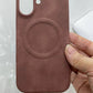 Skin-sensitive Sheepskin Magnetic Phone Case Drop-resistant Protective Cover - Sheepskin Magnetic Suction Phone Case