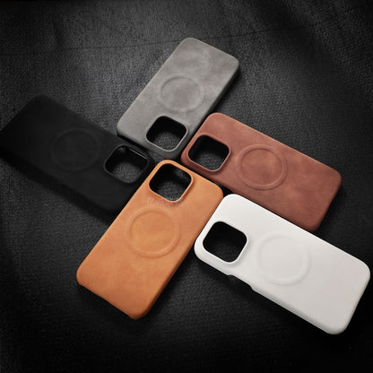 Skin-sensitive Sheepskin Magnetic Phone Case Drop-resistant Protective Cover - Sheepskin Magnetic Suction Phone Case