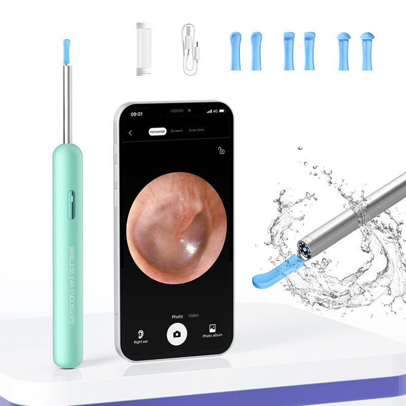 Sky Blue Mint Green Earpick Endoscope Smart Ear Picking Kit with USB Charging - Teleplus Visual visual earpick