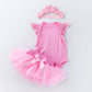 Sleeveless Wings Romper Mesh Bottom Princess Dress Suit - Sleeveless Wings Romper A Three-Piece Set for Tots