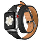 Slim Double Circle Top Layer Leather Cowhide Watch Strap - Slim Double Circle Brown Leather Watch Strap