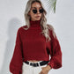 Slim Fit Acrylic Pullover Sweater for Women Long Sleeve Gray Green Free Size