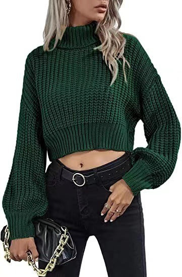 Slim Fit Acrylic Pullover Sweater for Women Long Sleeve Gray Green Free Size