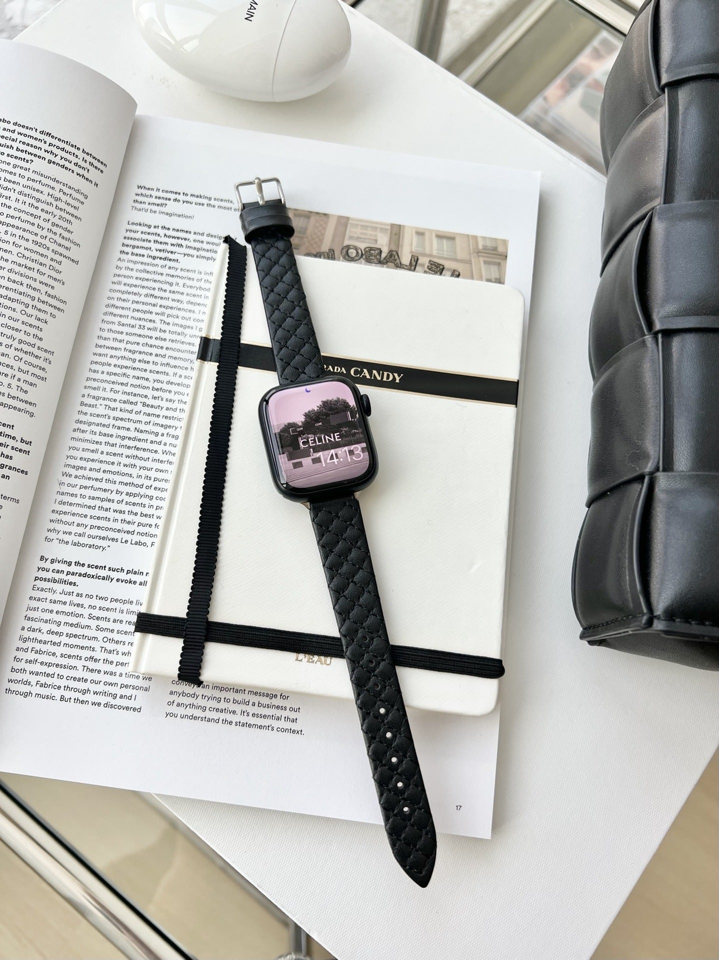 Slim Small Rhombus Women’s Leather Strap - Slim Small Rhombus Women’s Leather Watch Strap