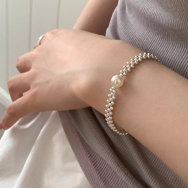 Small Beads Woven Pearl Bracelet For Women Niche Design - Small Woven Pearl Bracelet for Women Unique Design