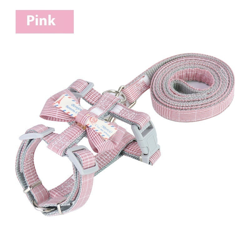 Small Dog Leash Adjustable Nylon Pet Lead for Puppies Gray Green Pink - Teleplus