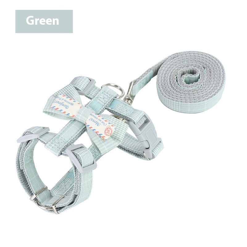 Small Dog Leash Adjustable Nylon Pet Lead for Puppies Gray Green Pink - Teleplus