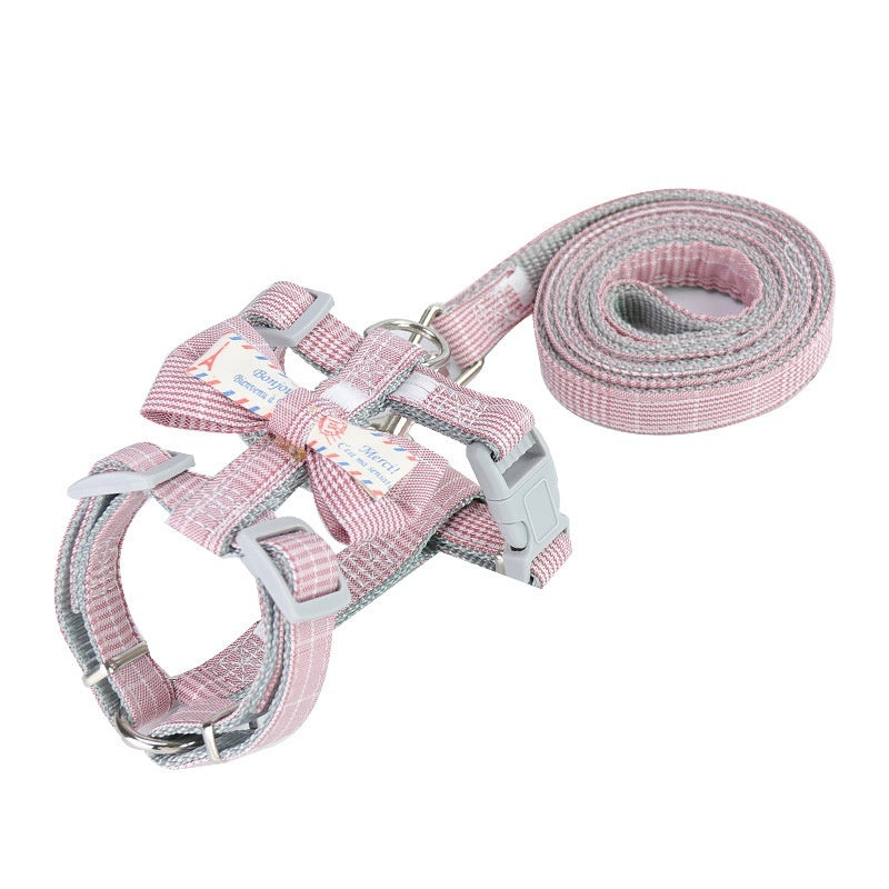 Small Dog Leash Adjustable Nylon Pet Lead for Puppies Gray Green Pink - Teleplus