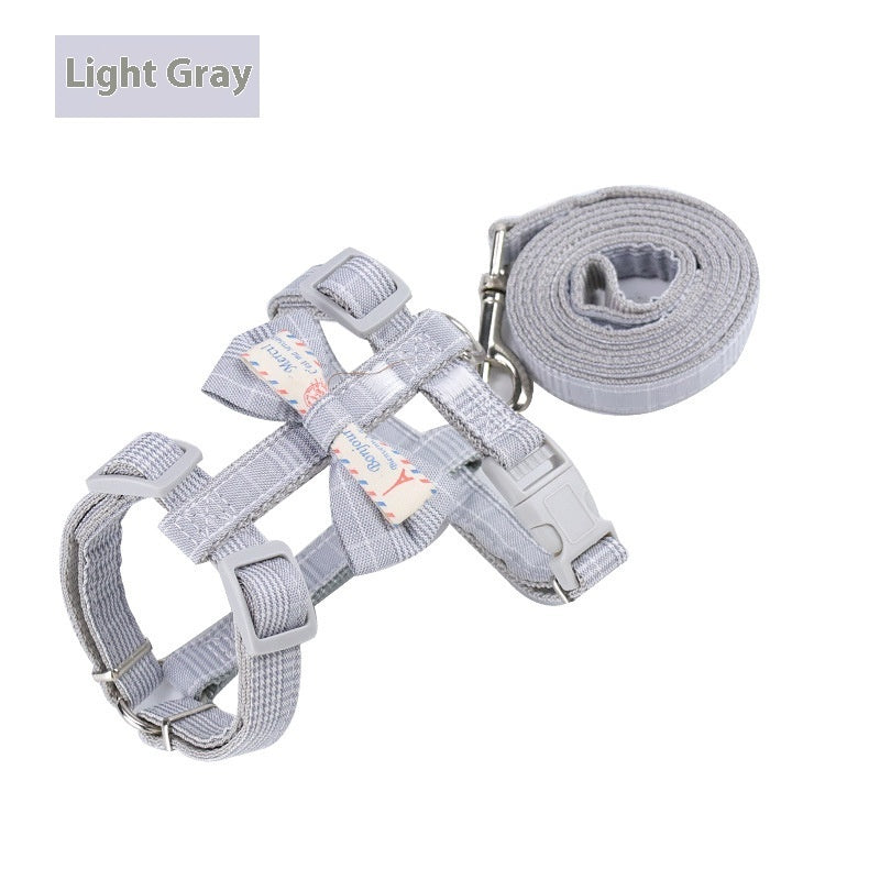 Small Dog Leash Adjustable Nylon Pet Lead for Puppies Gray Green Pink - Teleplus