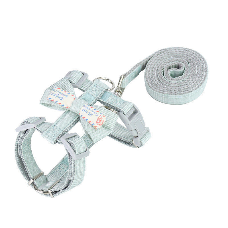 Small Dog Leash Adjustable Nylon Pet Lead for Puppies Gray Green Pink - Teleplus