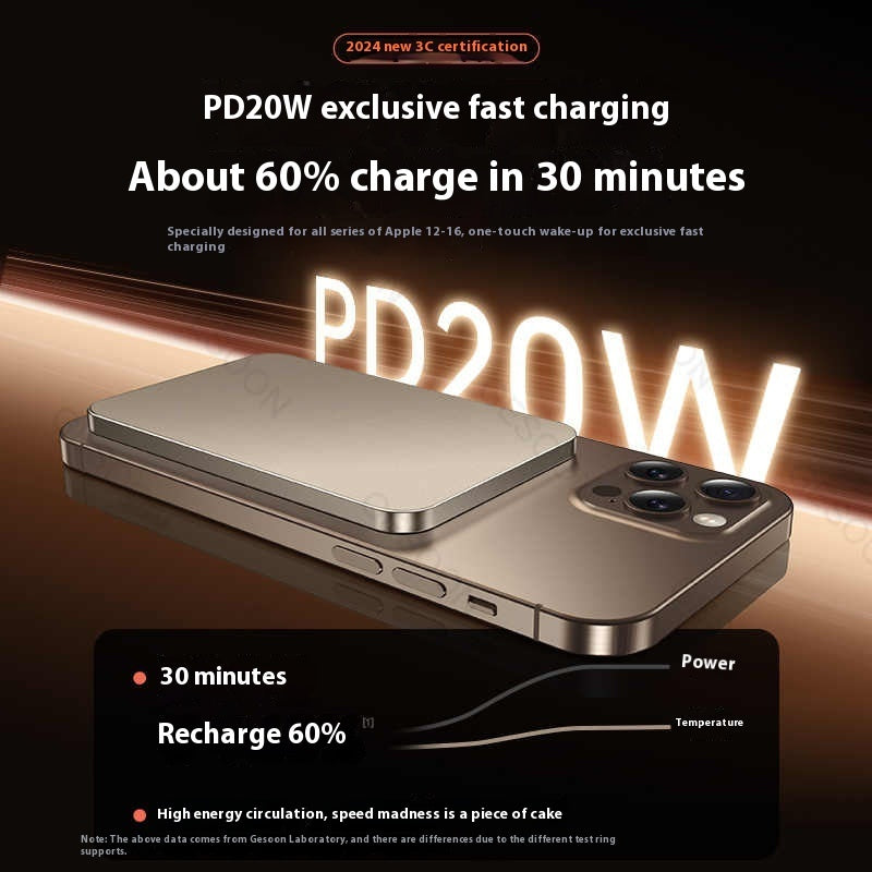 Small Portable Large Capacity Mini Magnetic Power Bank - portable large capacity mini magnetic power