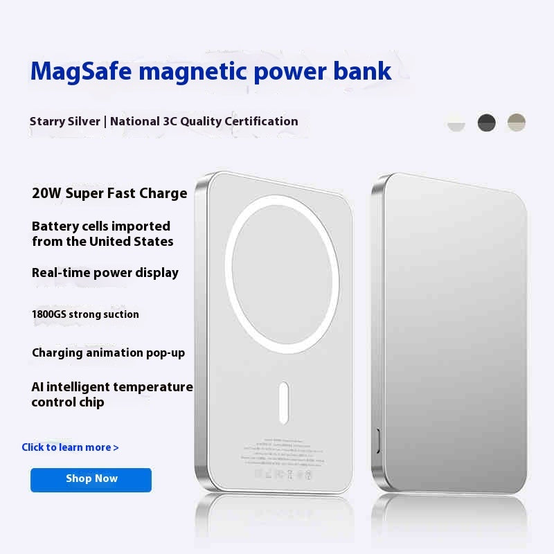 Small Portable Large Capacity Mini Magnetic Power Bank - portable large capacity mini magnetic power