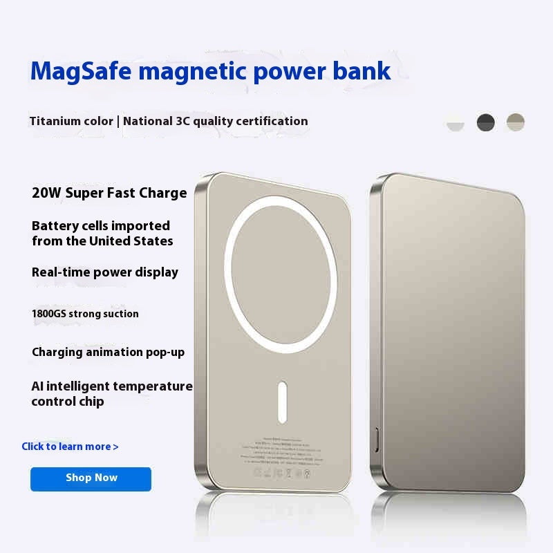 Small Portable Large Capacity Mini Magnetic Power Bank - portable large capacity mini magnetic power