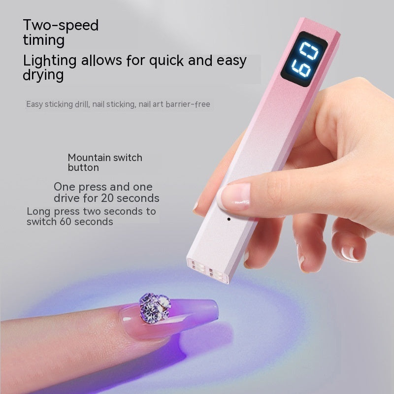 Small Portable Nail Lamp with Screen Display Tip and Dual UV LED Beams - portable nail lamp screen display tip small
