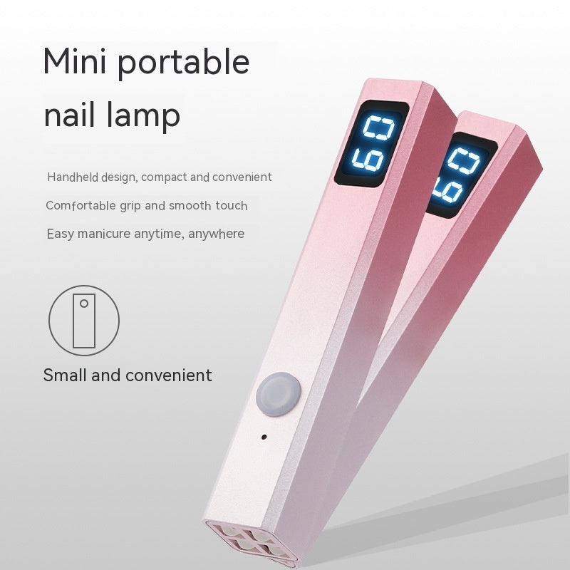 Small Portable Nail Lamp with Screen Display Tip and Dual UV LED Beams - portable nail lamp screen display tip small