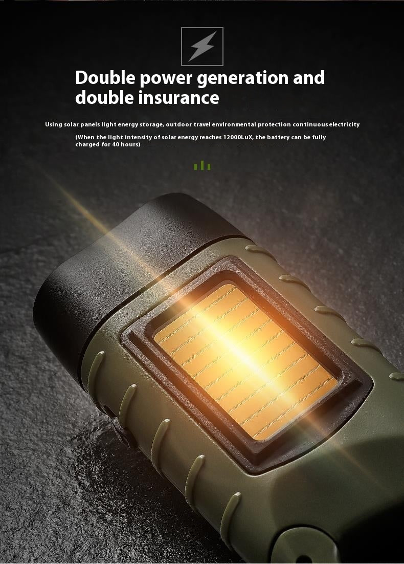 Small Solar Flashlight with 40mAh Battery Multi-function Ultra-thin Power Bank - small solar flashlight