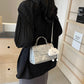 Small Square Bag Casual Messenger with Ribbon Pendant and Adjustable Strap - small square bag casual messenger