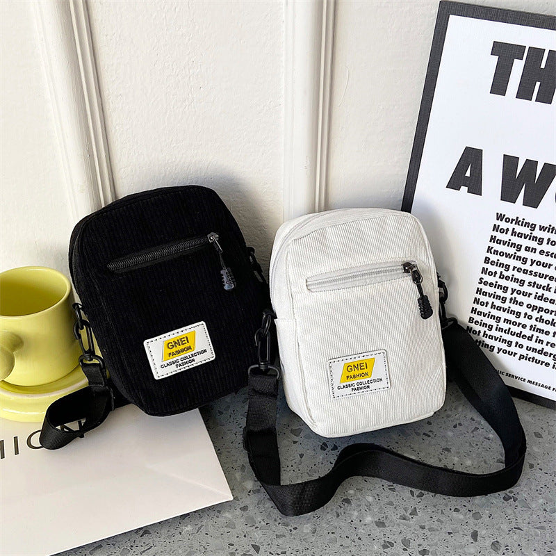 Small Square Bag with Japanese Corduroy for Mobile Phone Change - Teleplus japanese corduroy simple small square bag