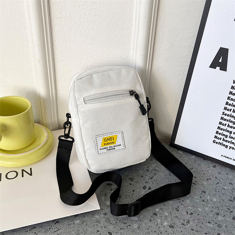 Small Square Bag with Japanese Corduroy for Mobile Phone Change - Teleplus japanese corduroy simple small square bag