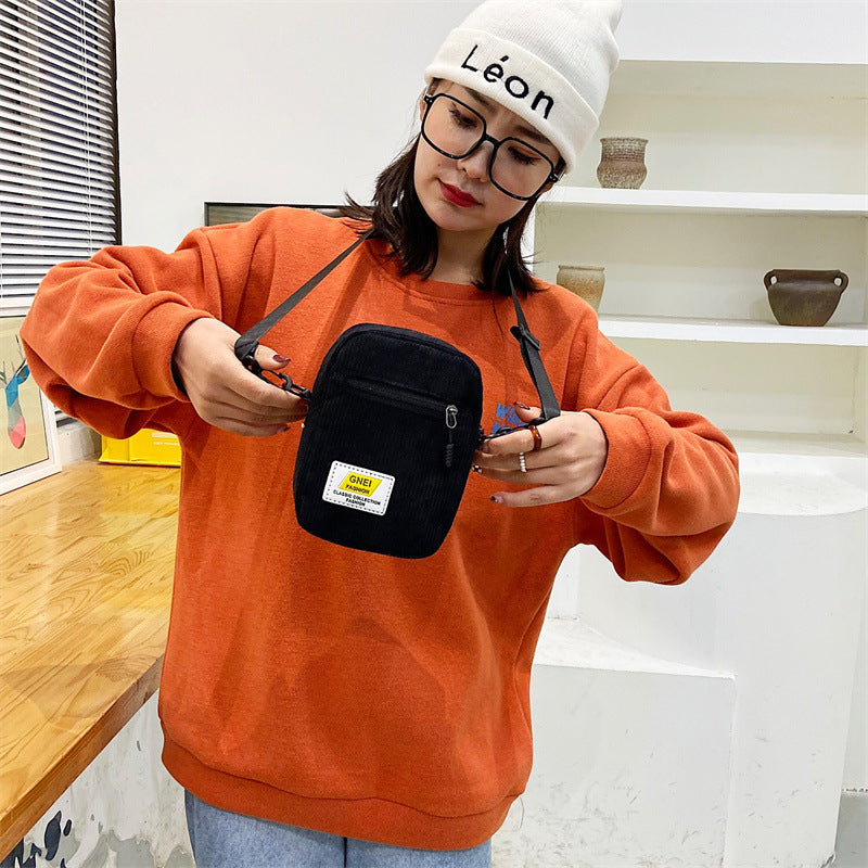 Small Square Bag with Japanese Corduroy for Mobile Phone Change - Teleplus japanese corduroy simple small square bag