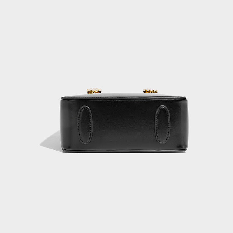Small Square Bag with Metal Handles and Crossbody Strap for Female Students - small square bag metal handbag shoulder