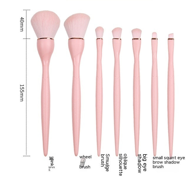 Small Waist Makeup Brush Suit 7 Pieces Full Set - Small Waist Makeup Brush Suit for Flawless Fun