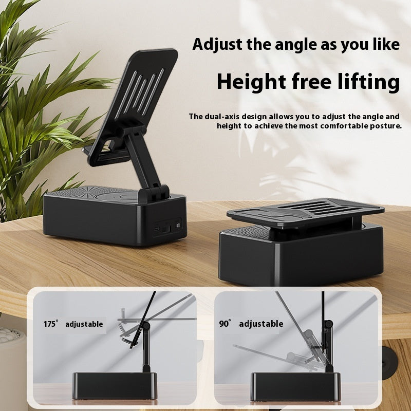 Smart Rotating Mobile Phone Holder with Bluetooth Speaker and Power Bank - Teleplus smart rotating mobile phone bracket